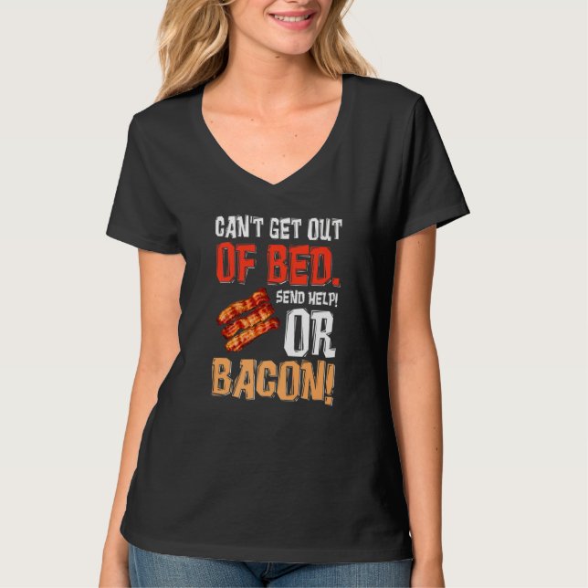 T-shirt Impossible de sortir du lit Envoyer l'aide simplem (Devant)