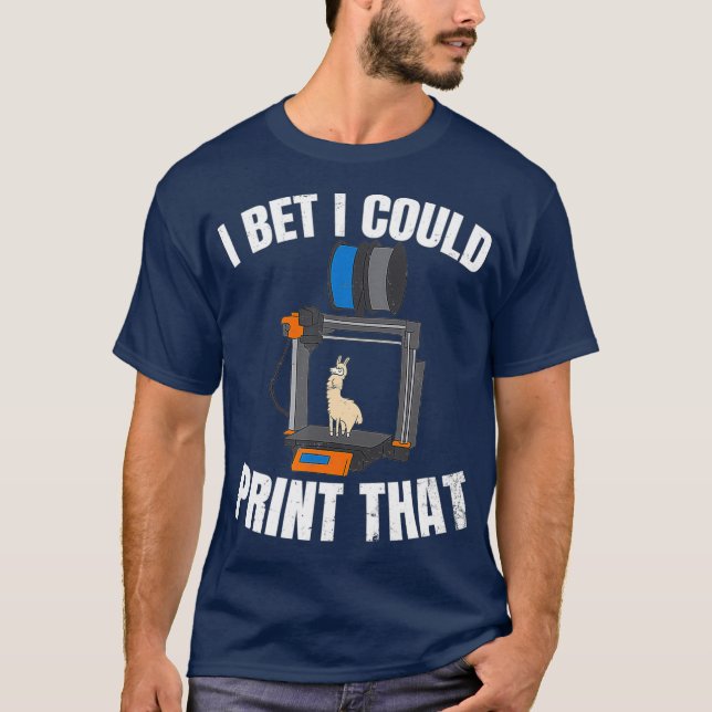 T-shirt Impression 3D Conception Je Parie Que Je Pourrais  (Devant)