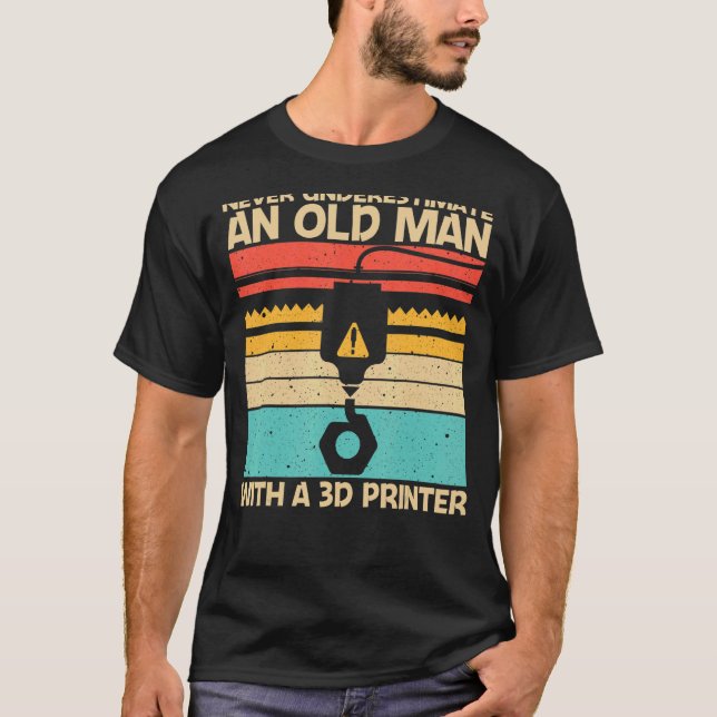 T-shirt Impression 3D cool Pour Impression 3D Grand-Père (Devant)