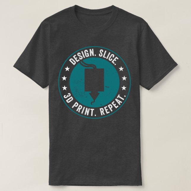 T-shirt Impression 3D Design Slice 3D Impression Répéter a (Design devant)