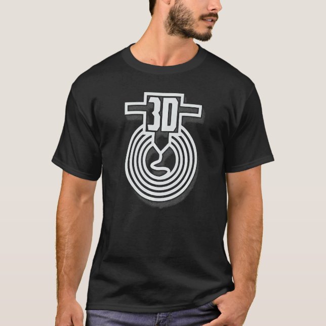 T-shirt Impression 3D en tête d'impression 1 (Devant)