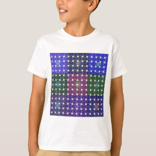 T-shirt Impression À damiers bleu et violet