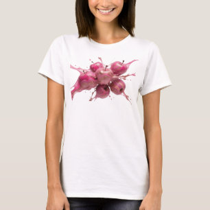 T-shirt Impression abstraite de pomme rose frais pour la m