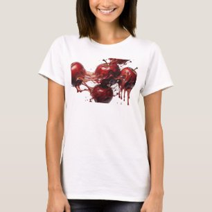 T-shirt Impression abstraite de pomme rouge frappante pour