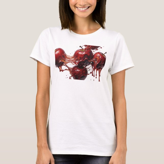 T-shirt Impression abstraite de pomme rouge frappante pour (Devant)