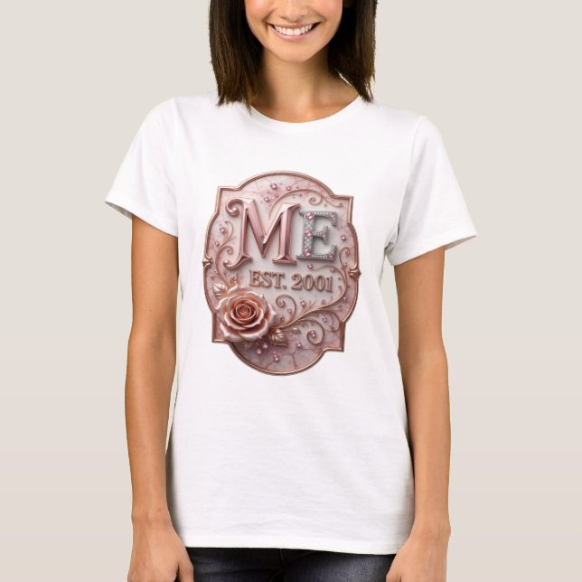 T-shirt Impression Argent Clair ME EST 2001 (Devant)