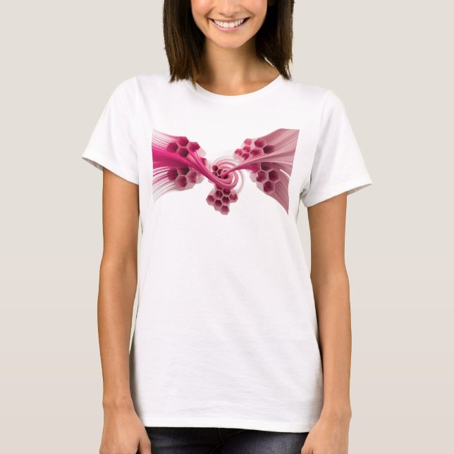 T-shirt Impression ART ABSTRAIT Rose GRAS Mode (Devant)