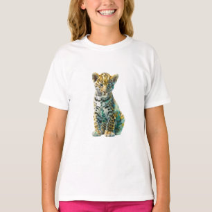T-shirt Impression artistique de Léopard Éthéré Lumineux