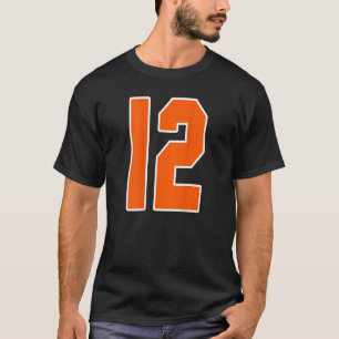 T-shirt Impression au dos Orange Bloc Sport Numéro 12 Pour