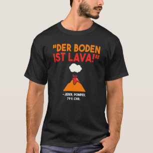 T-shirt Impression au verso Le fond est un volcan de lave