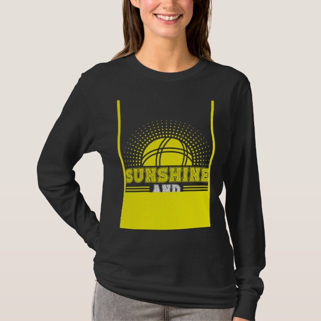 T-shirt Impression au verso Soleil Et Bocce Ball (Devant)