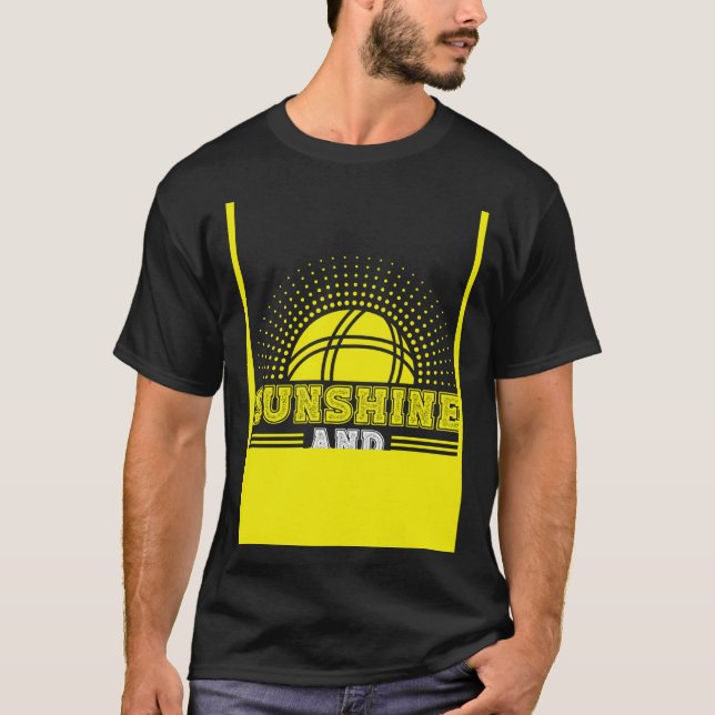 T-shirt Impression au verso Soleil Et Bocce Ball (Devant)