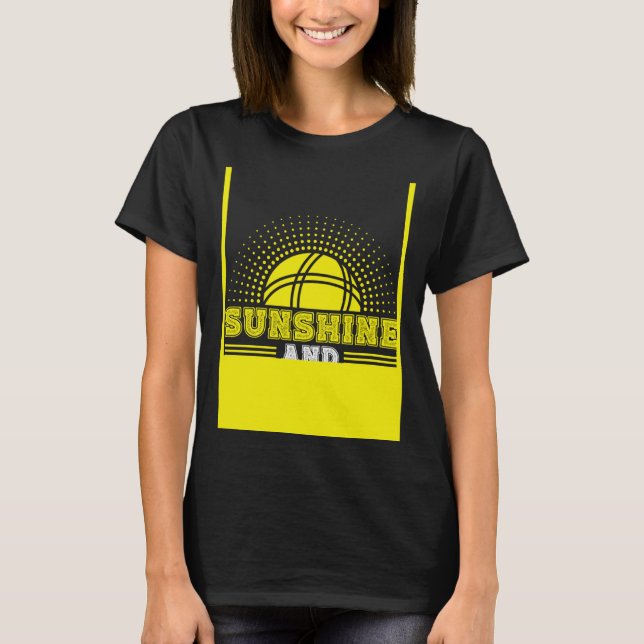 T-shirt Impression au verso Soleil Et Boule De Bocce (Devant)