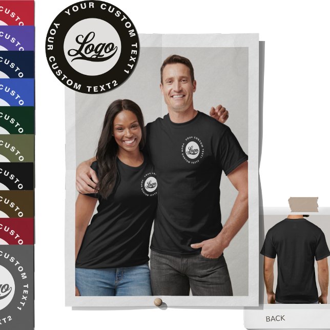 T-shirt Impression avant. Logo Entreprise + WhiteText, Fem (Créateur téléchargé)