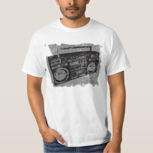 T-SHIRT IMPRESSION BOOMBOX DÉTENDU RÉTRO 80'S.