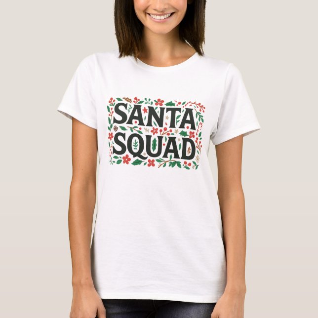 T-shirt Impression botanique de l'escouade de Père Noël |  (Devant)