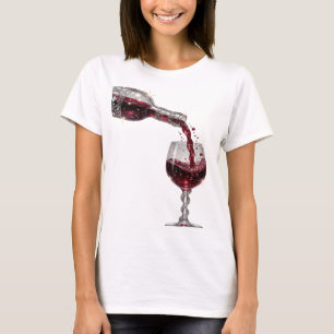 T-shirt Impression Classique Argent VIN ROUGE