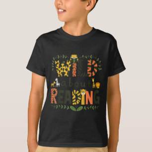 T-shirt Impression d'animal lisant un livre personnage enf