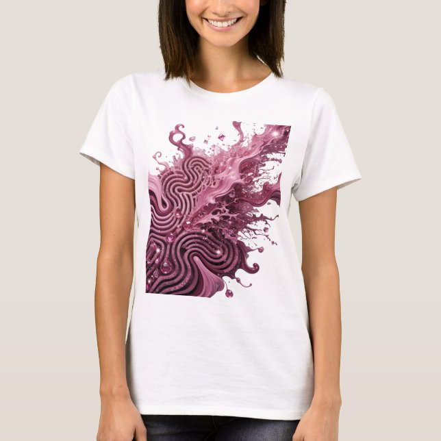 T-shirt Impression d'art ABSTRACT ART Argent (Devant)