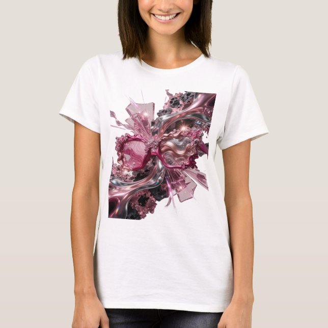 T-shirt Impression d'art ABSTRACT ART Argent v2 (Devant)