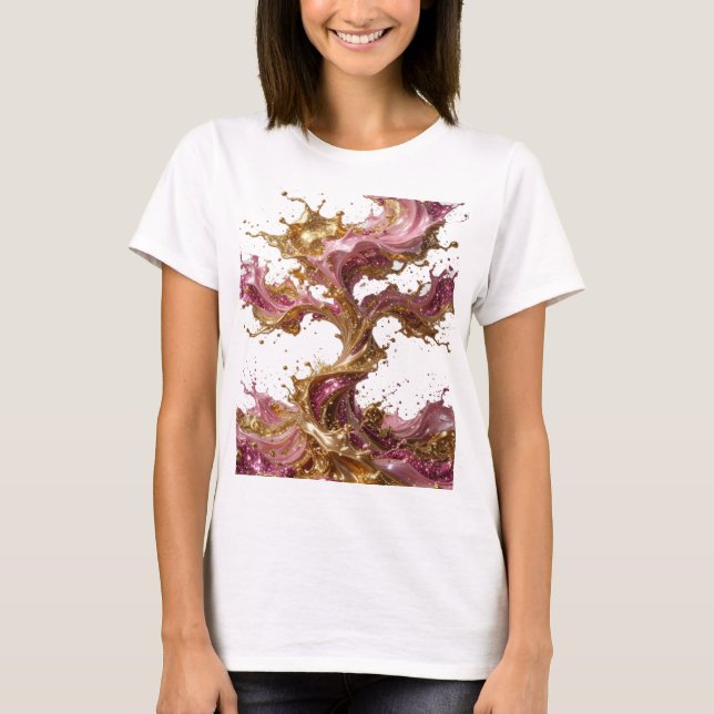 T-shirt Impression d'art ABSTRACT ART Argent v2 (Devant)