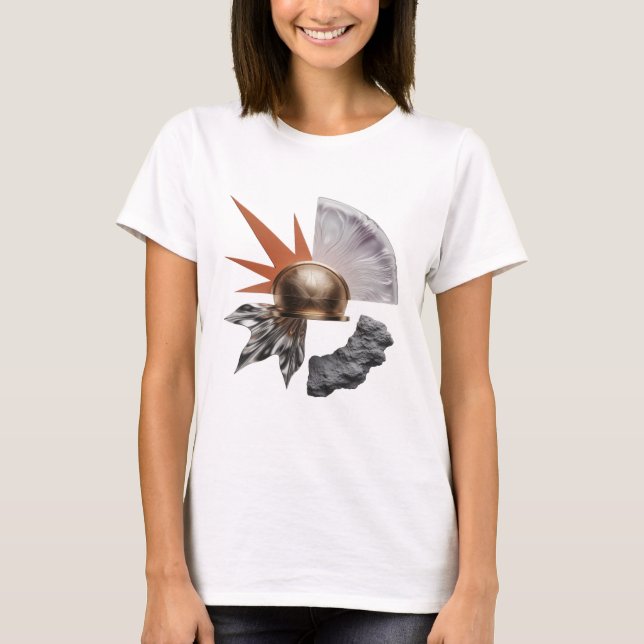 T-shirt Impression d'art ABSTRACT ART Or Doré (Devant)