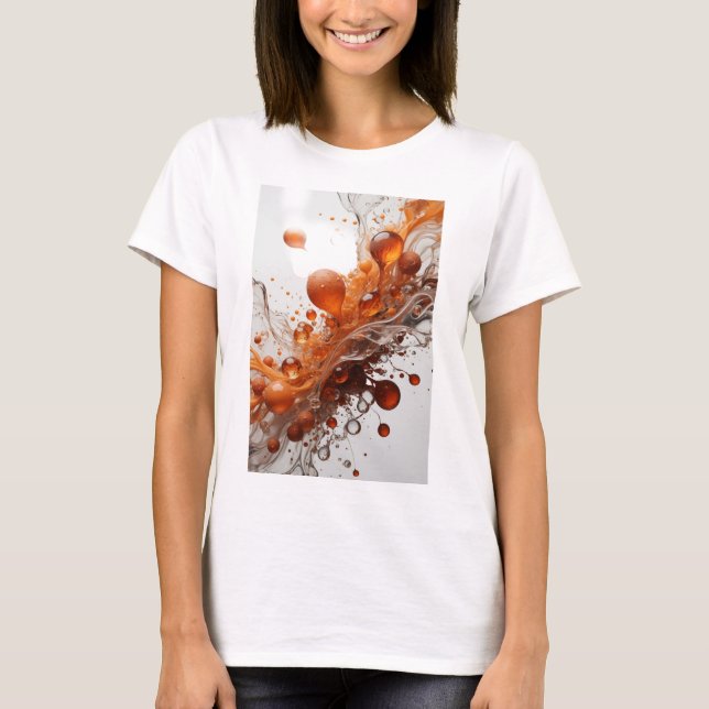 T-shirt Impression d'art ABSTRACT ART Orange Classique (Devant)