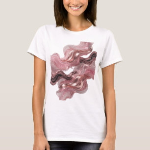 T-shirt Impression d'art abstrait argenté captivant v2