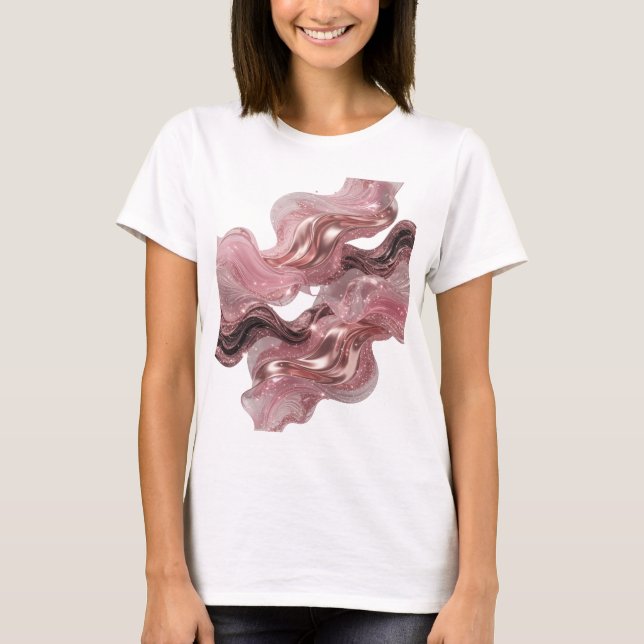 T-shirt Impression d'art abstrait argenté captivant v2 (Devant)