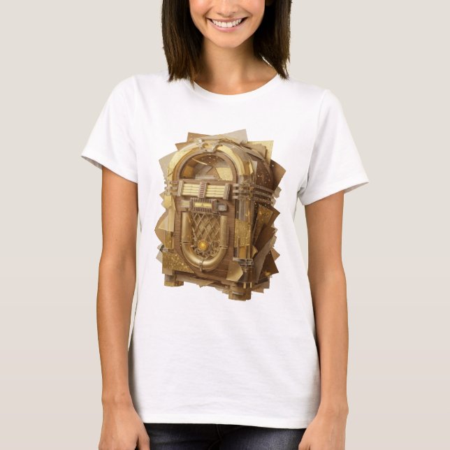 T-shirt Impression d'art abstrait argenté CRISP (Devant)