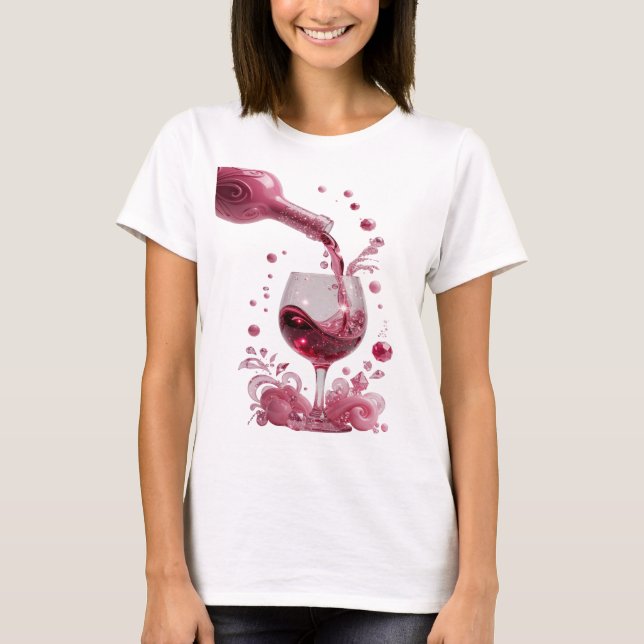 T-shirt Impression d'art abstrait argenté élégant (Devant)