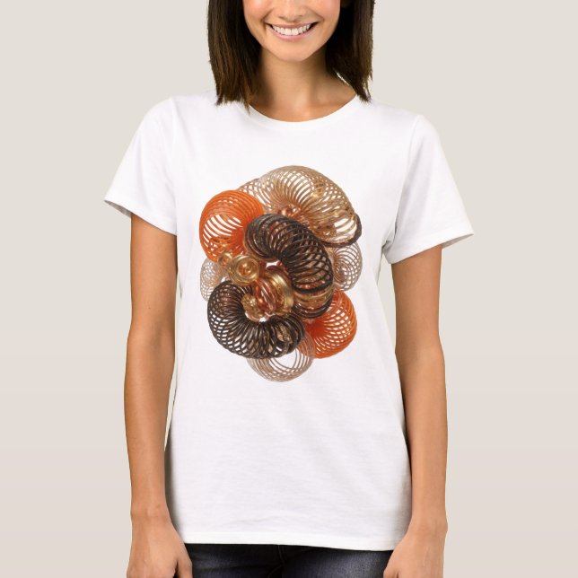 T-shirt Impression d'art abstrait en or moderne (Devant)