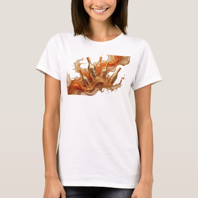 T-shirt Impression d'art abstrait orange moderne (Devant)