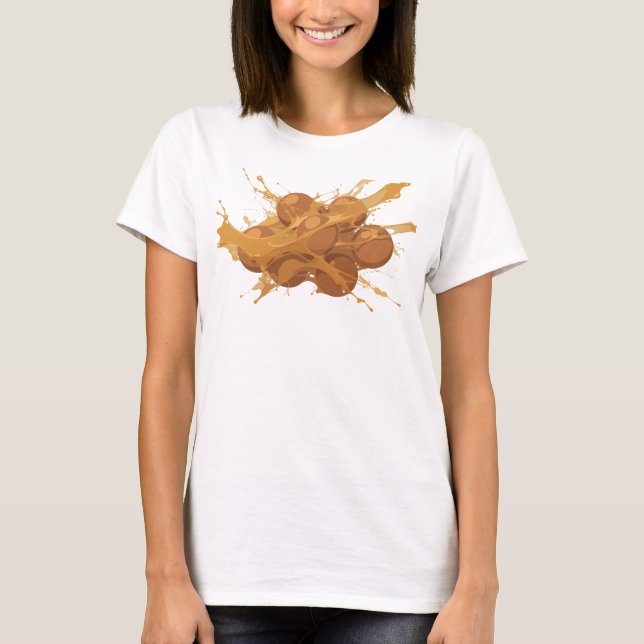 T-shirt Impression d'art abstrait orange rétro (Devant)
