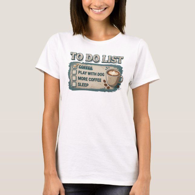 T-shirt Impression d'art CAFE JOUER AVEC LE CHIEN Or Chic (Devant)