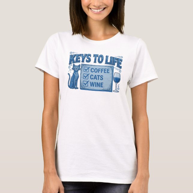 T-shirt Impression d'art COFFEE BLEU FRAIS PUIS VIN (Devant)