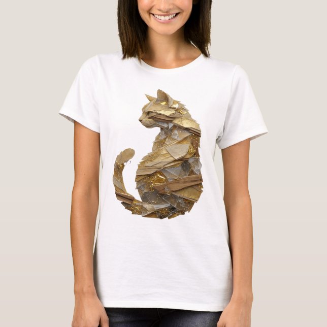 T-shirt Impression d'art d'art abstrait argenté tendance (Devant)