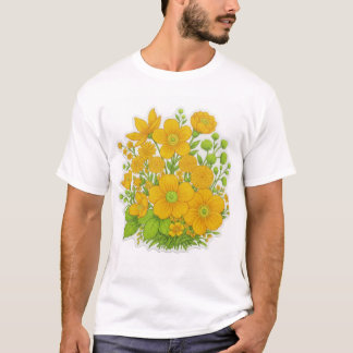 T-shirt impression d'art de conception florale 