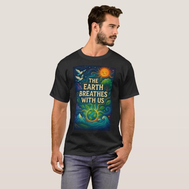 T-shirt Impression d'art de la nature cosmique  (Devant entier)
