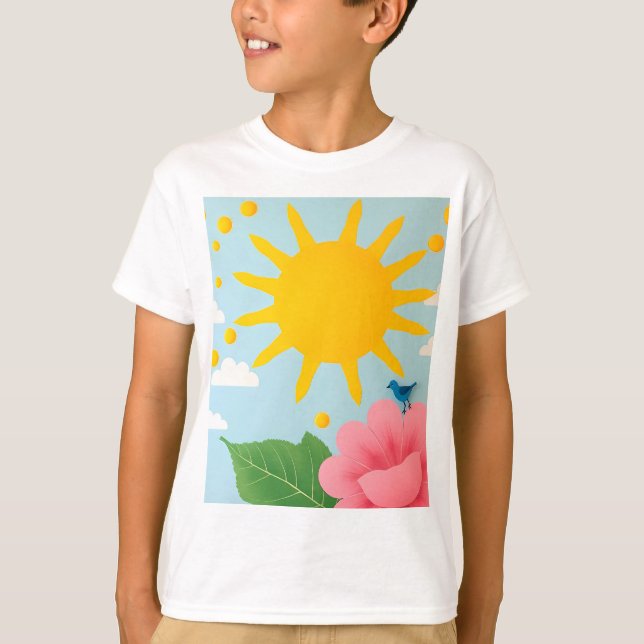 T-shirt Impression d'art du soleil et de la nature de mili (Devant)