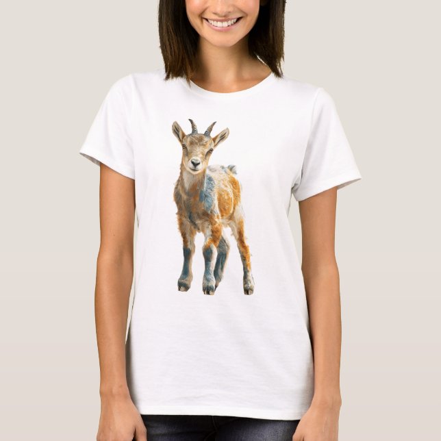 T-shirt Impression d'art fin Chevreau cornu radieux (Devant)