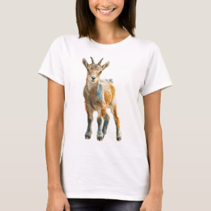 T-shirt Impression d'art fin de chevreau au cornes radieus