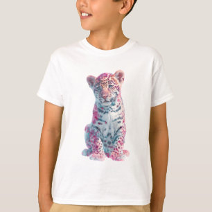 T-shirt Impression d'art fine de jeune léopard spectral
