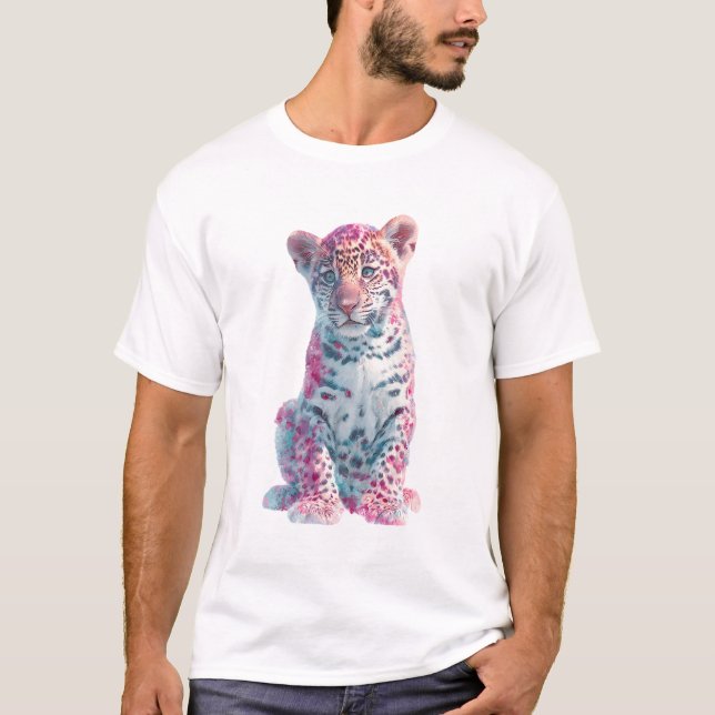 T-shirt Impression d'art fine de jeune léopard spectral (Devant)
