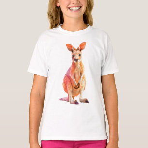 T-shirt Impression d'art fine Kangourou Aquarelle Radieuse