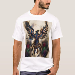 T-shirt Impression d'art fine Phoenix Rising Dark Fire Fan
