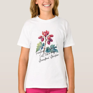 T-shirt Impression d'art floral du jardin de grand-mère Fe