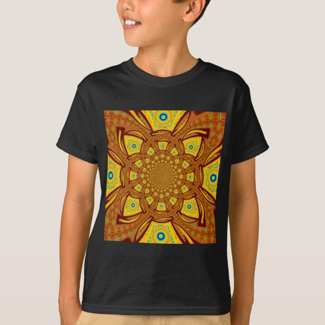 T-shirt Impression d'art Kaleidoscope d'or (Devant)