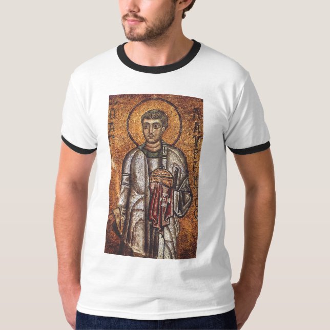 T-shirt Impression d'art mosaïque orthodoxe Saint Laurent (Devant)