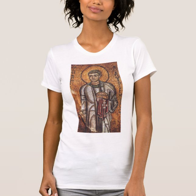 T-shirt Impression d'art mosaïque orthodoxe Saint Laurent (Devant)